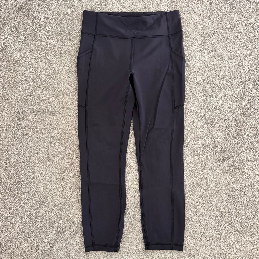 Lululemon Invigorate High-Rise Crop 23” Black Leggings Pockets Women’s Size 8